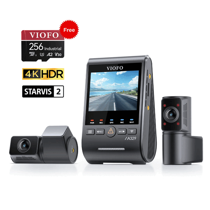 The A329S 3CH dash cam has GPS tracking and supports voice control (Image source: Viofo)