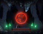 An image showing the witch in Noita.