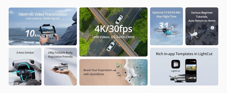 The DJI Mini 4K is an excellent drone for beginners, sporting respectable features at a reasonably affordable price. (Image source: DJI)