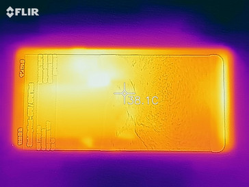 Heat-map of the front of the device under load