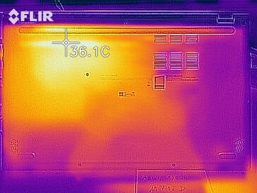 Heat distribution when idle - bottom