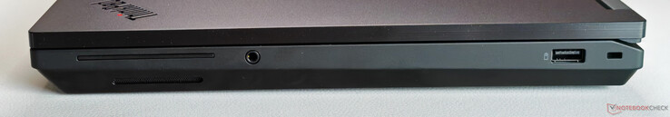 Right: 3.5 mm audio jack, USB-A 3.2 Gen.2 (10 Gbit/s, Always On), Kensington Nano Security slot