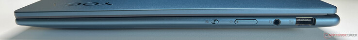 Right: webcam eShutter, power button, 3.5-mm audio, USB-A 3.2 Gen 1 (5 Gbit/s, always-on)
