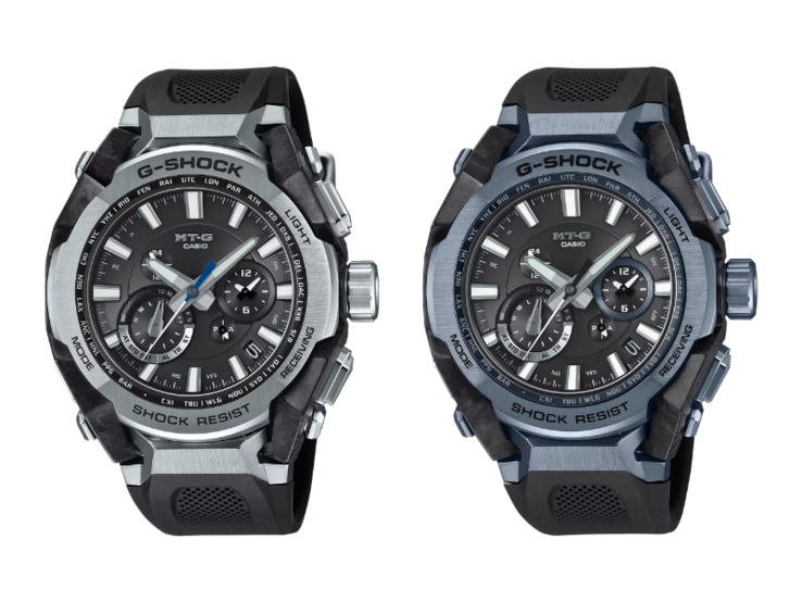The Casio G-Shock MTG-B4000-1A (left) and MTG-B4000B-1A2 (right) watches. (Image source: Casio)