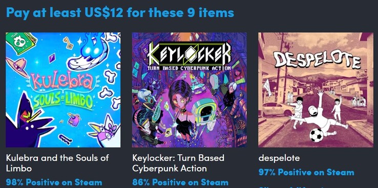 Decorative image. Paying $12 gets you 9 items (Image source: Humble Bundle)