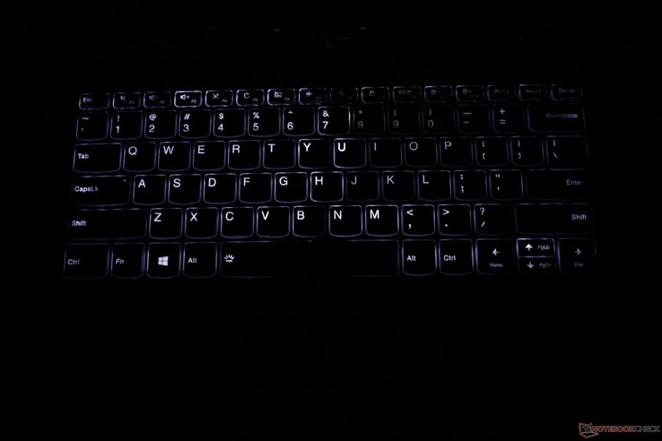 Strangely, the left and right thirds of the keyboard surface are not lit as brightly as the center