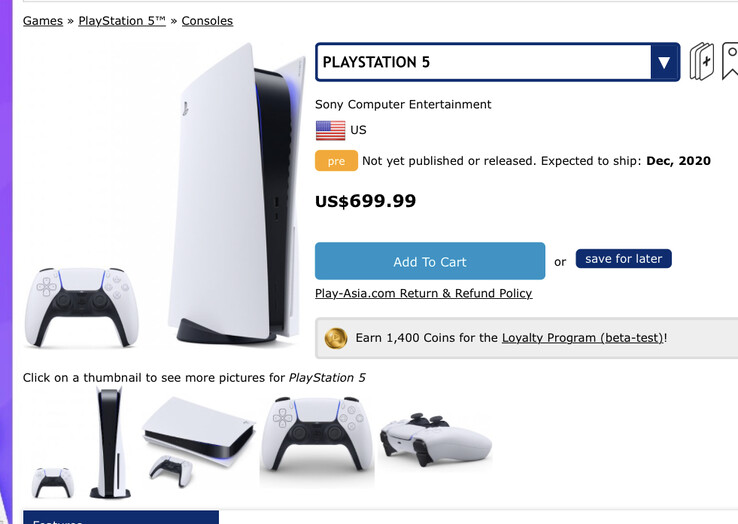 PS5 placeholder. (Image source: Play-Asia via @Wario64)