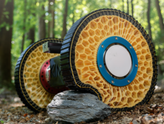 The variable-stiffness-morphing-wheel as it traverses a rock. (Image source: Korea Institute of Machinery and Materials)