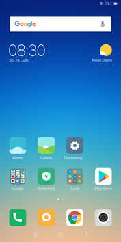 Default home screen