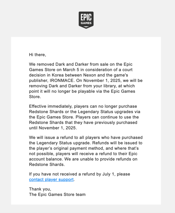 (Image source: Epic Games Store via email)