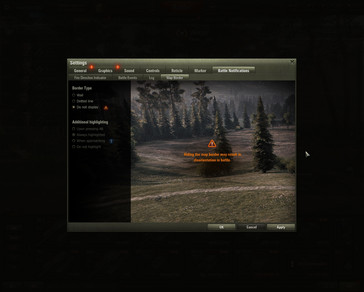 World of Tanks 1.0 map border settings