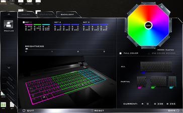 Three-zone RGB backlight