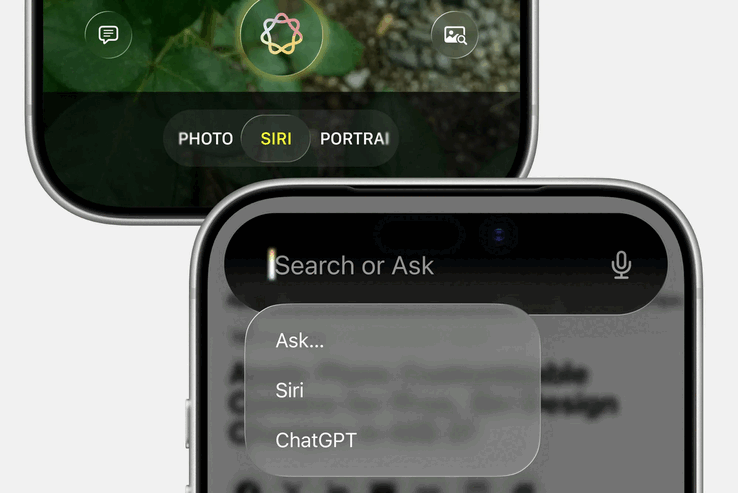 The planned Siri integration in the Camera app and the new Search or Ask interface for Siri.