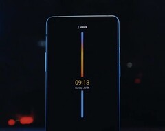 OnePlus teases always-on display interface with thin gradient line running down the middle of the screen. (Image Source: OnePlus)