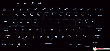 The Asus ROG Flow X13's keyboard (backlit)