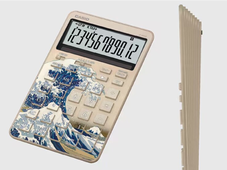 The Casio Hokusai-inspired JF-M200-TJ-KHK calculator. (Image source: Casio)