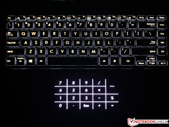 Keyboard illumination and ScreenPad active