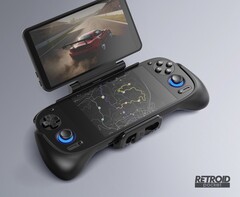 Retroid Dual Screen Add-On attached to a Retroid Pocket 5. (Image source: Retroid)