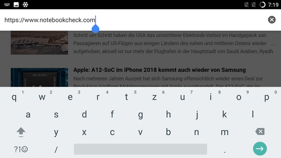 keyboard landscape mode