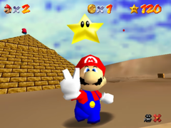 A screengrab from Super Mario 64's Dreamcast port (image source: Video Game Esoterica)