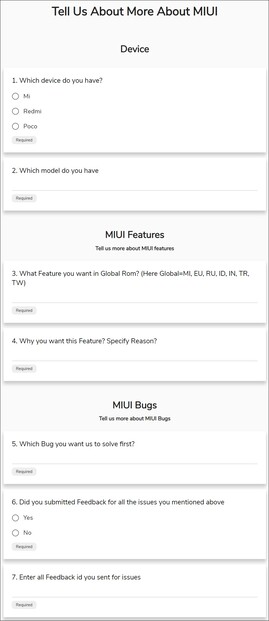 Xiaomi MIUI survey. (Image source: Mi Community)