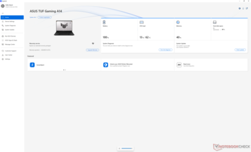 MyAsus home screen