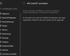 Screenshot of the ChatGPT settings showing the Sign in with ChatGPT section