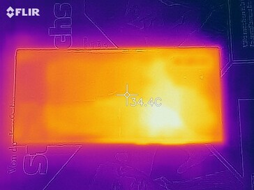 Heatmap of the bottom of the device under sustained load