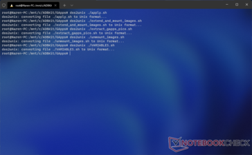 Convert the scripts to UNIX format