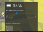The Power-Mode slider allows users to select from four preset power modes for battery life or performance. (Source: Own)
