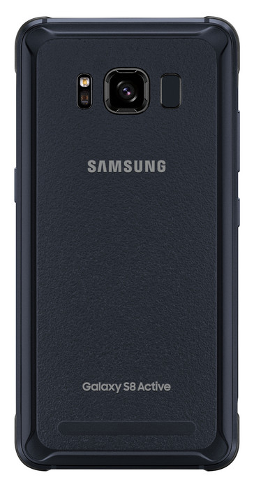 The rear of the Galaxy S8 Active in Meteor Gray. The glass back has been swapped for a much more drop resistant design. (Source: Samsung)