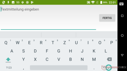 Keyboard in landscape mode