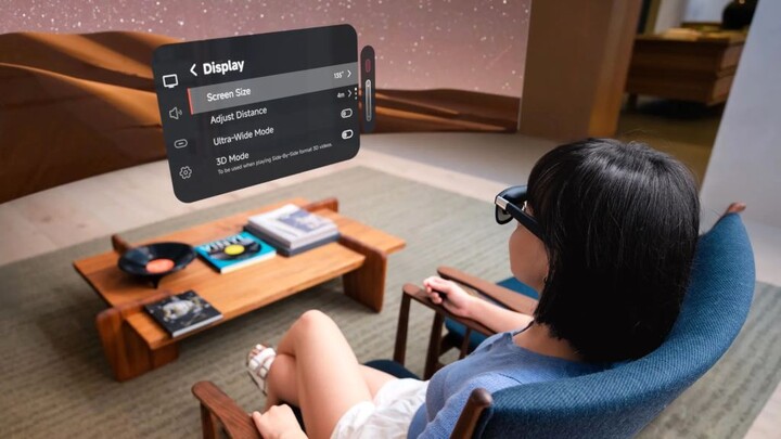 The Xreal One Pro image is stabilized across three axis for shake-free spatial computing. (Image source: Xreal)