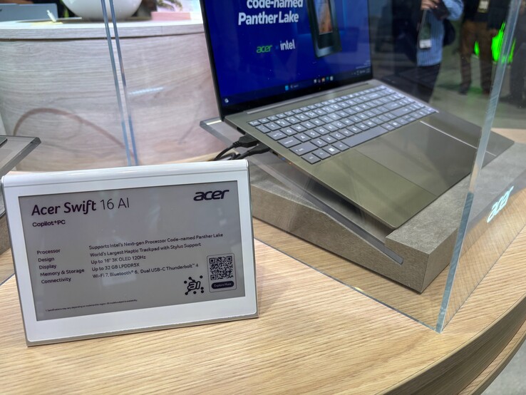 Acer Swift 16 AI specs. (Image source: Notebookcheck)