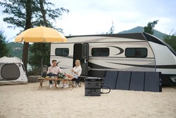 The Oukitel BP2000 with the PV400 solar power generator is perfect for that RV getaway