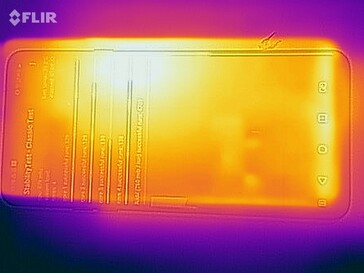 Heat map of the front of the device under load