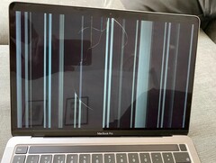 A broken MacBook screen is expensive to repair and usually renders the laptop unusable (Image: 9to5mac)