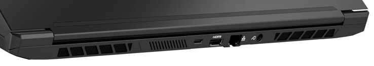 Rear: Thunderbolt 4 (USB-C, DisplayPort), HDMI 2.1, Gigabit Ethernet, power connector