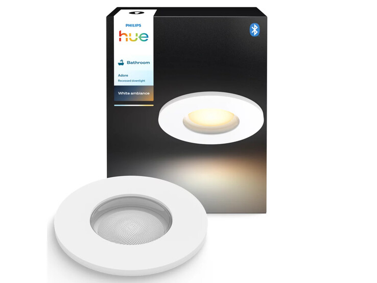The Philips Hue Adore Bathroom recessed downlight in white. (Image source: Philips)