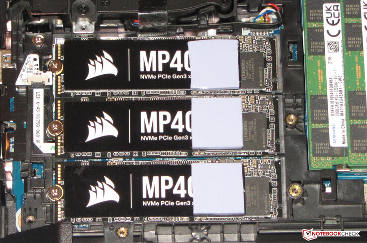 Up to three additional SSDs can be installed.