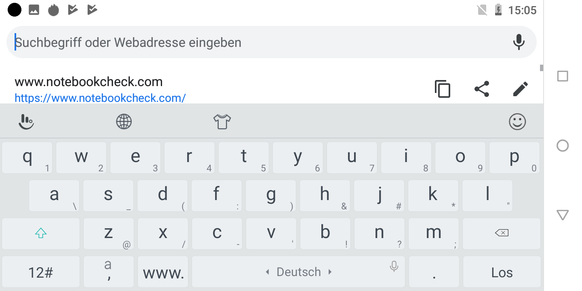 Keyboard in landscape mode