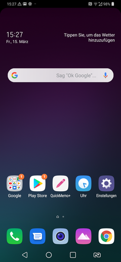 Default home screen