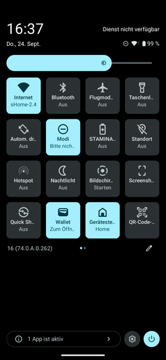 Sony Xperia 10 VIII: Quick settings