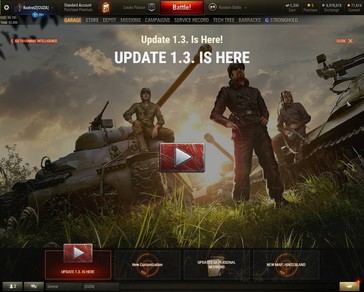 World of Tanks 1.3 in-game update notification