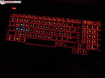 Red keyboard illumination