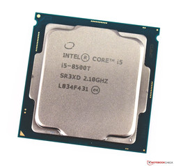 The Intel Core i5-8500T desktop processor. Test device courtesy of caseking.de.