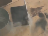 The battery reportedly exploded while on charge. (Image source: @whitepanda)