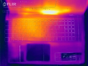 Heat production top surface (idle)