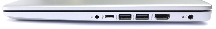 Right side: headset, 1x USB 3.1 Gen 1 Type-C, 2x USB 3.1 Gen 1 Type-A, HDMI, power