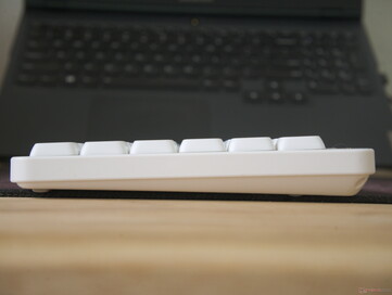 The low typing angle is very reminiscent of a laptop keyboard or standalone chiclet keyboard. 